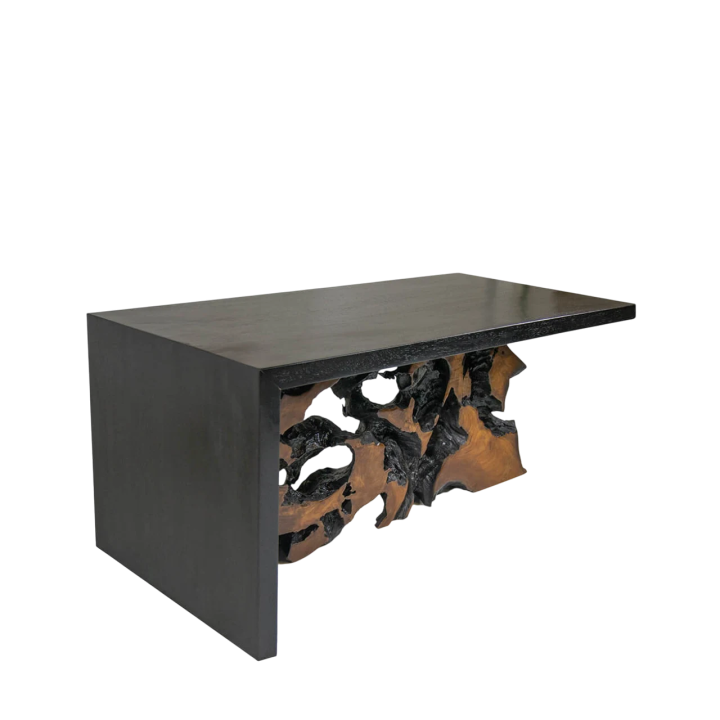 Table Basse Bois de Teck Organiques pour Salon Contemporain, signat...
