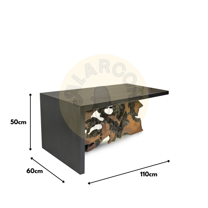 Table Basse Bois de Teck Organiques pour Salon Contemporain, signat...