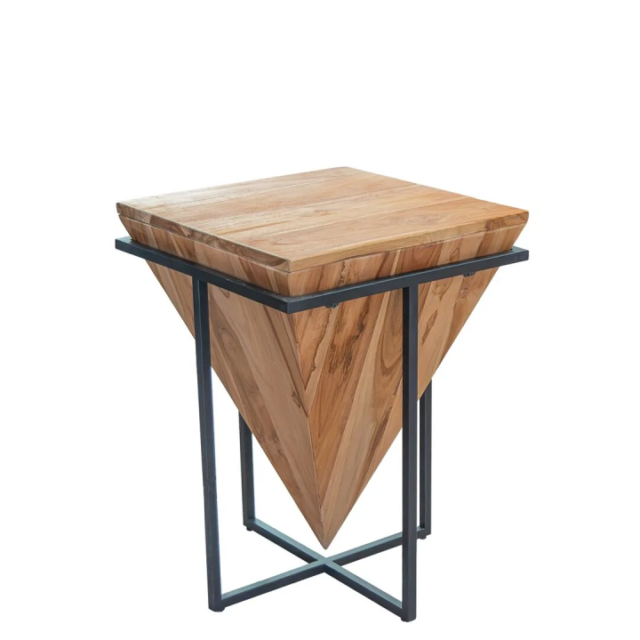 Table d'Appoint en Teck pour Salon Contemporain Cette table d'appoi...
