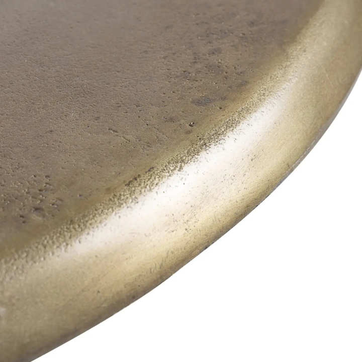 Table Basse Aluminium Bronze Vieilli pour Salon Contemporain en Boi...