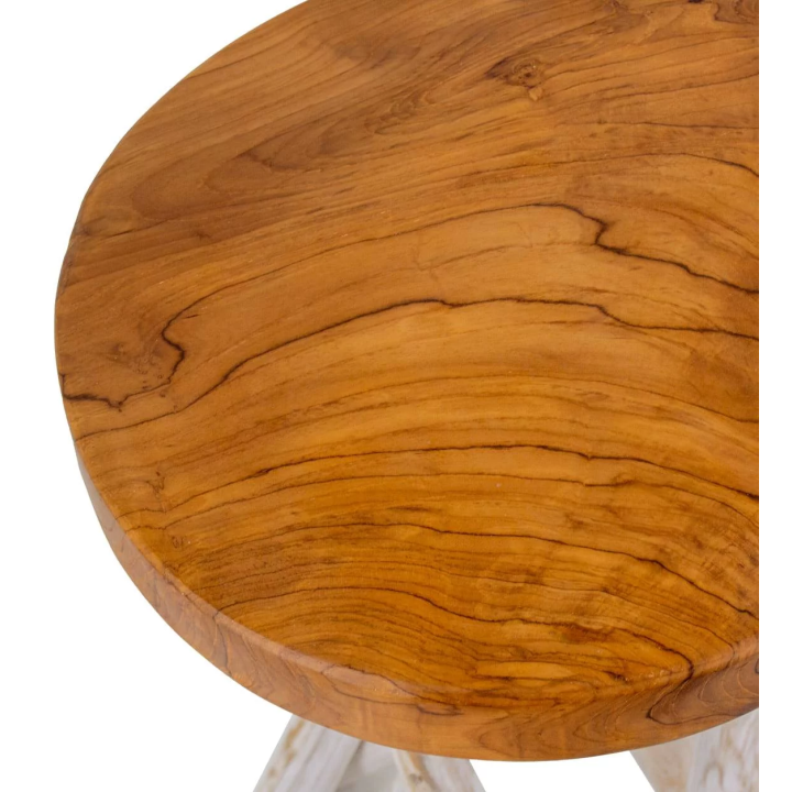 Table d'Appoint en Bois Massif Rondes pour Salon Contemporain