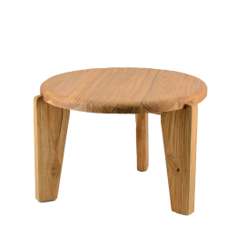 Table Basse en Teck Circulaire pour Salon Contemporain