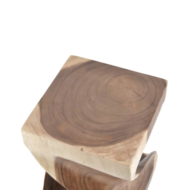 Table d'Appoint Carrées Bois Brut pour Salon Cette table d'appoint ...