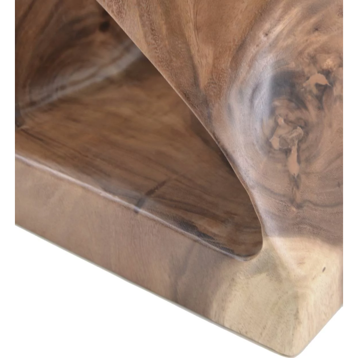 Table d'Appoint Carrées Bois Brut pour Salon Cette table d'appoint ...