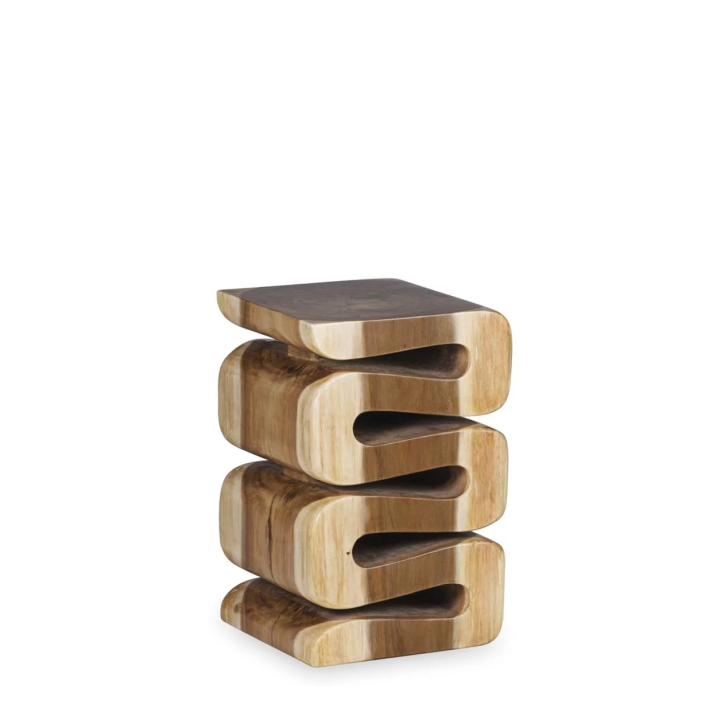 Table d'Appoint en Bois de Suar Fait Main Contemporain.