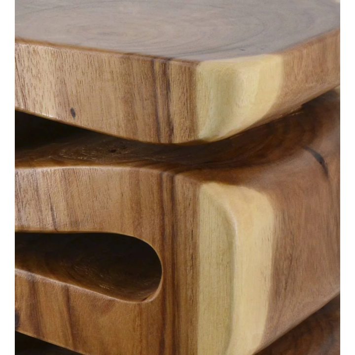 Table d'Appoint en Bois de Suar Fait Main Contemporain.