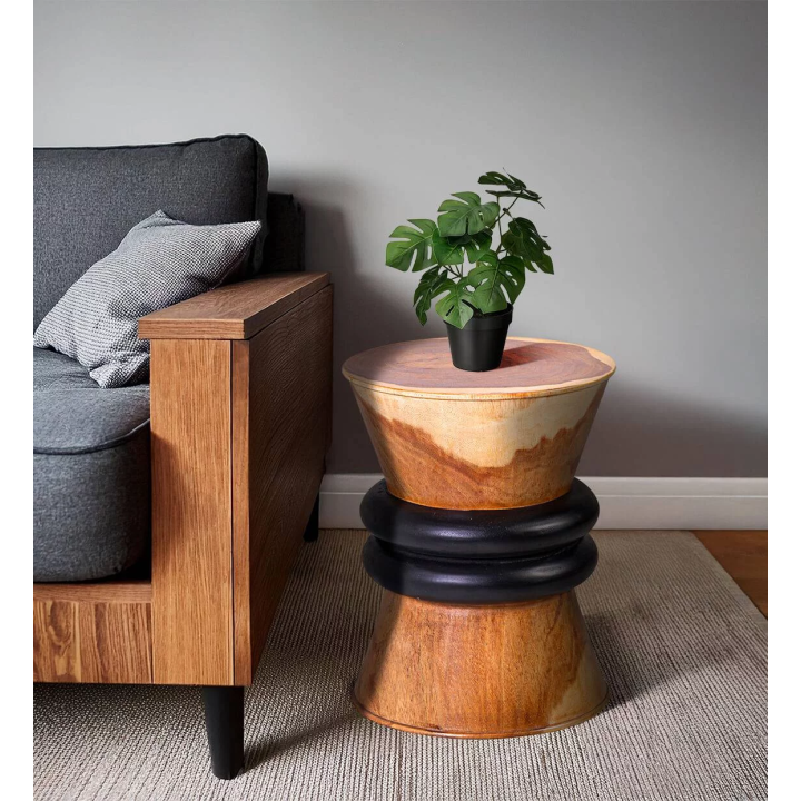 Table Basse en Bois de Suar pour Salon Contemporain Cette table bas...