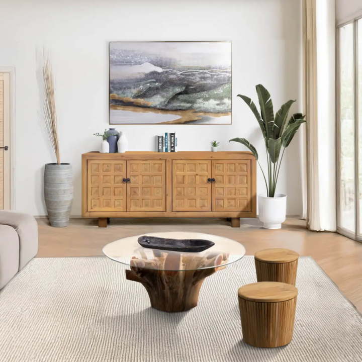 Table Basse Bois de Teck pour Salon : Cette table basse en bois de ...