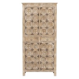 Armoire en bois 2 tiroirs 4 portes contemporaine