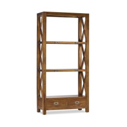 Bibliothèque en bois massif avec 2 tiroirs et 3 espaces. Cette bibl...