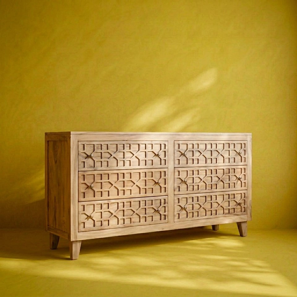 Commode en bois massif sculpté – ZOZZA